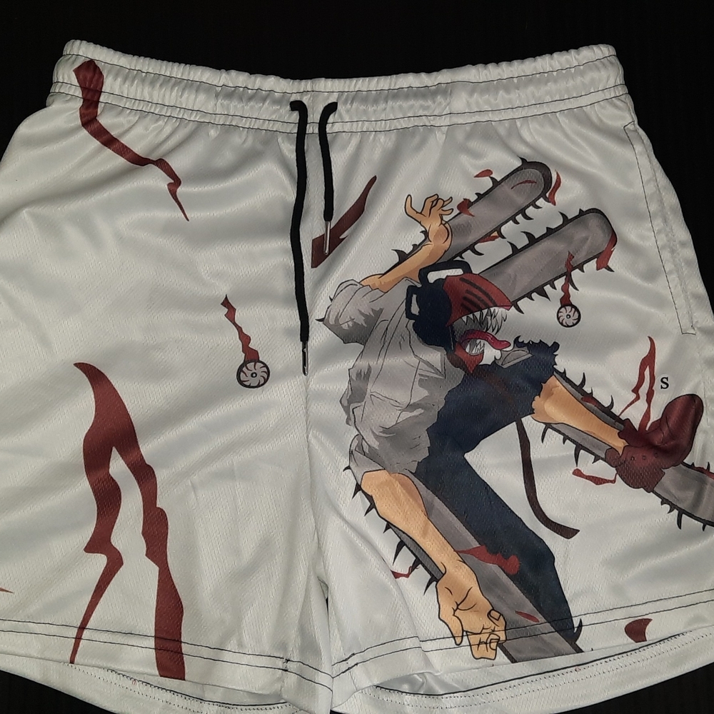 Hakai Anime Graphic White Shorts